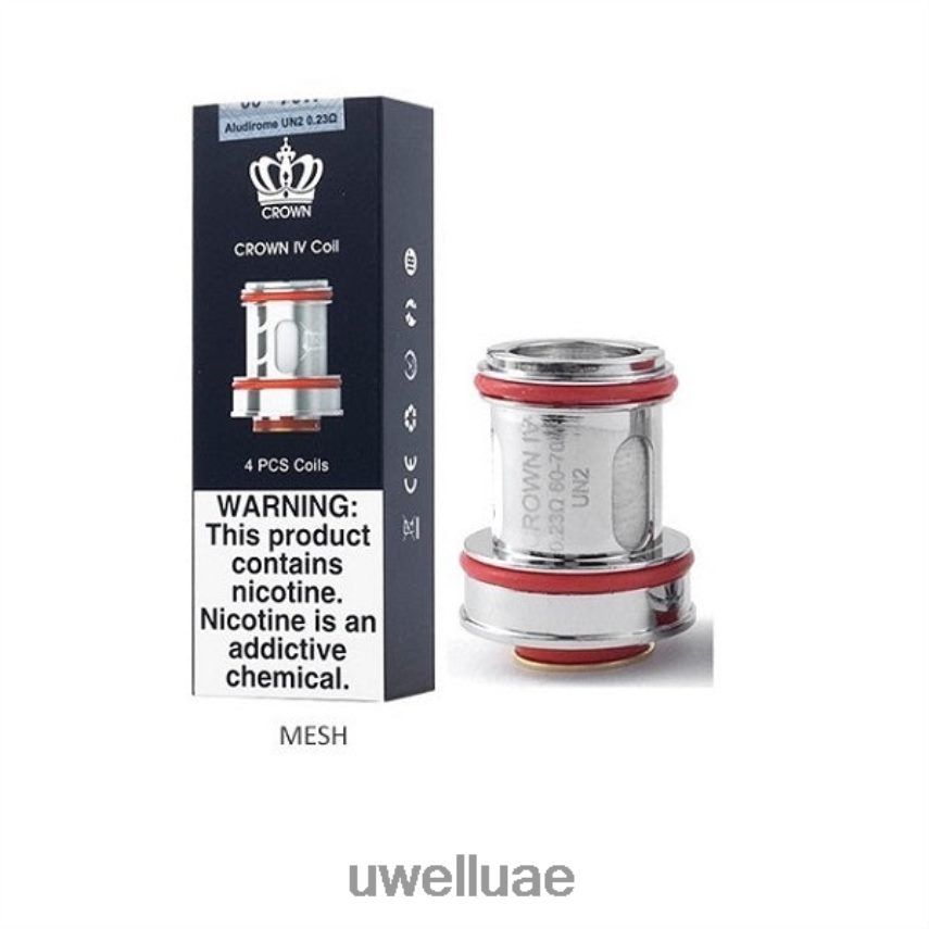 UWELL CROWN 4 ملفات بديلة (4 عبوات) UN2 شبكة مزدوجة 0.23ohm 40H4P4184 | UWELL VAPE سعر