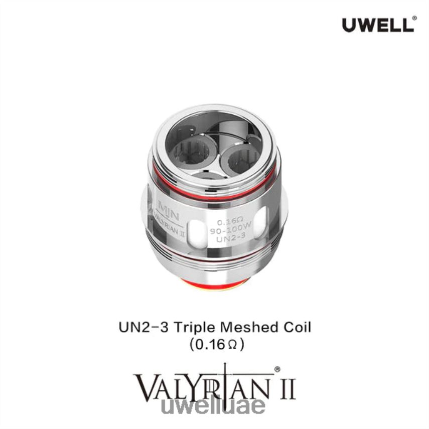 UWELL VALYRIAN 2 ملفات بديلة (عبوة من قطعتين) UN2-3 شبكة ثلاثية 0.16 أوم 40H4P430 | UWELL ONLINE SHOP