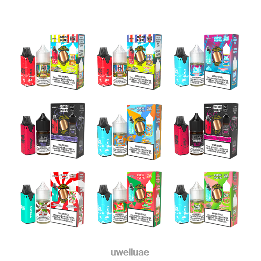 UWELL V6 جهاز استعمال مرة واحدة + عصير بابا 30 مل - باقة كولاب CLR: أصفر/FLV: جنون البطيخ 50 ملغ 40H4P4220 | UWELL ONLINE SHOP
