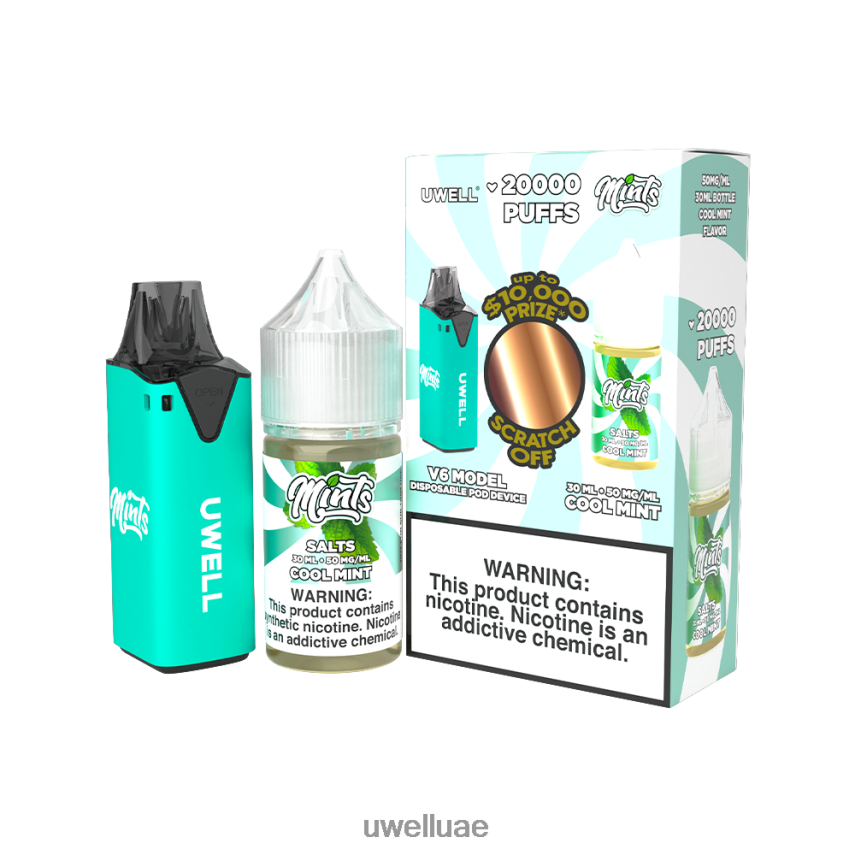 UWELL V6 جهاز استعمال مرة واحدة + عصير بابا 30 مل - باقة كولاب CLR: أصفر/FLV: جنون البطيخ 50 ملغ 40H4P4220 | UWELL ONLINE SHOP